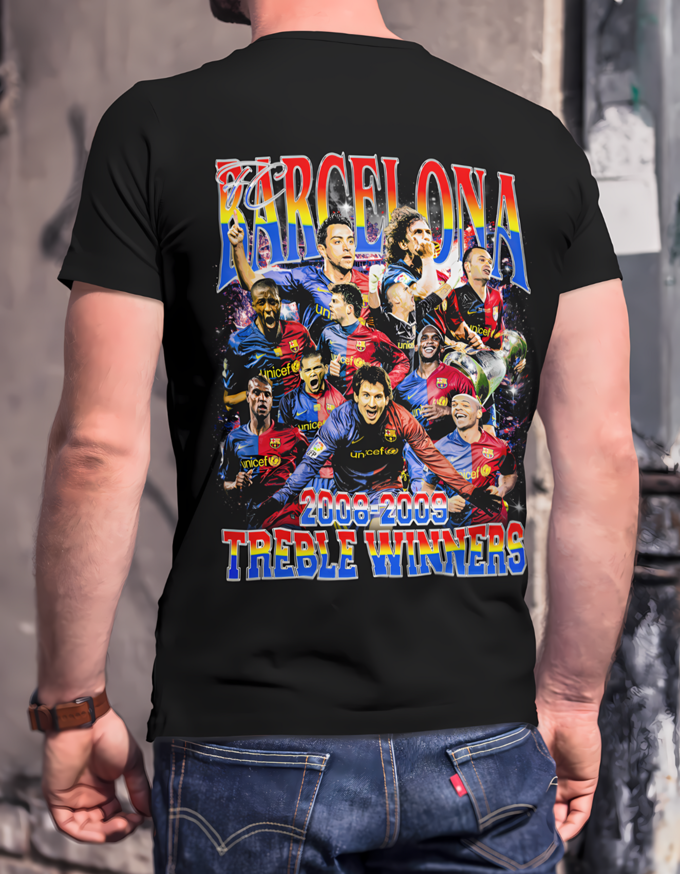 FC Barcelona T-Shirt | Més Que Un Club T-Shirt | Barcelona Treble Winners T-Shirt | Premium Quality Fan Apparel | GOAT Football Fan Apparel | Made from 100% Cotton