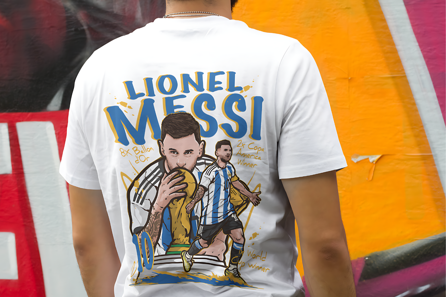 Lionel Messi T-Shirt | Messi La Pulga T-Shirt | Premium Quality Fan Apparel | GOAT Football Fan Apparel | Made from 100% Cotton | White T-Shirt