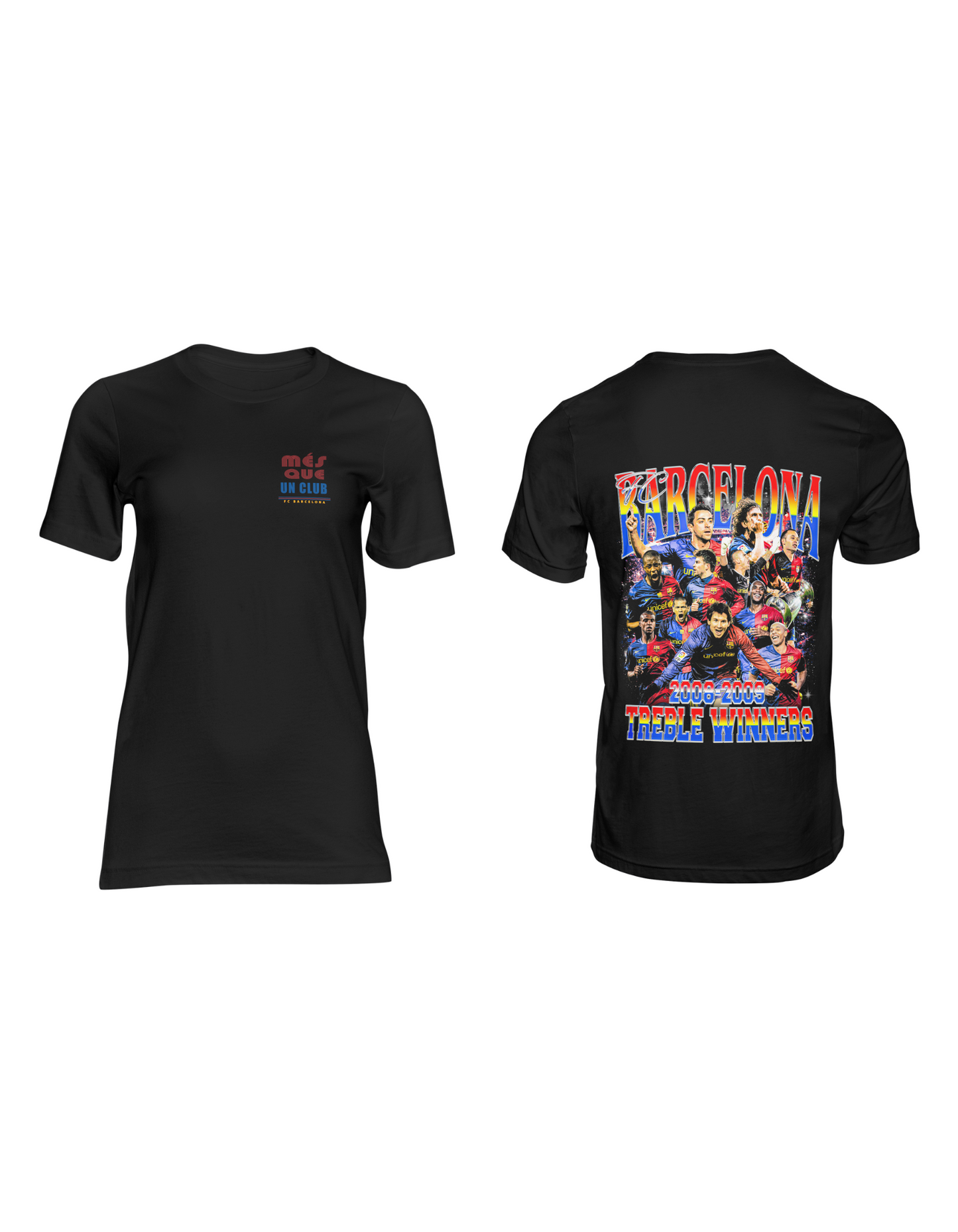 FC Barcelona T-Shirt | Més Que Un Club T-Shirt | Barcelona Treble Winners T-Shirt | Premium Quality Fan Apparel | GOAT Football Fan Apparel | Made from 100% Cotton