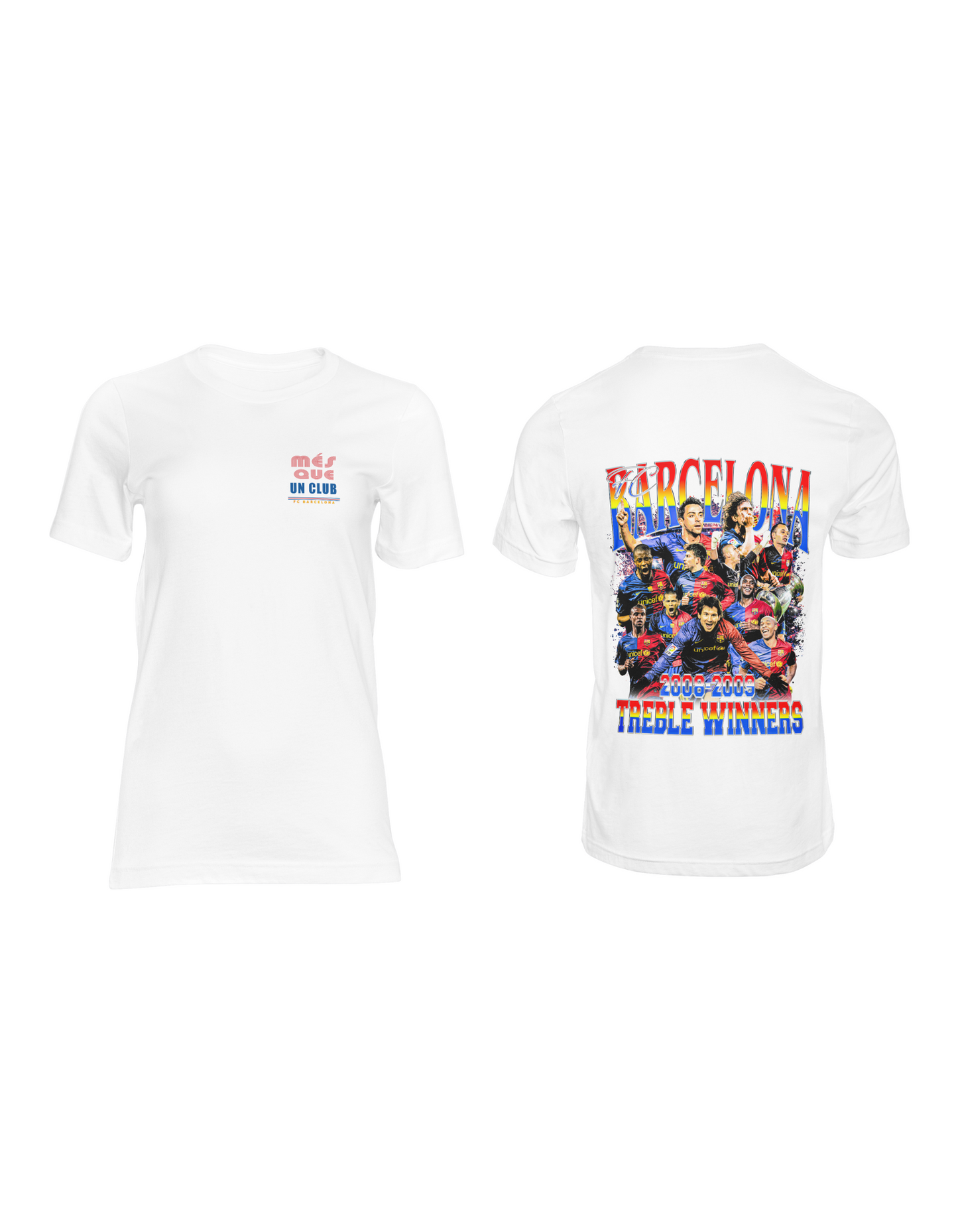 FC Barcelona T-Shirt | Més Que Un Club T-Shirt | Barcelona Treble Winners T-Shirt | Premium Quality Fan Apparel | GOAT Football Fan Apparel | Made from 100% Cotton