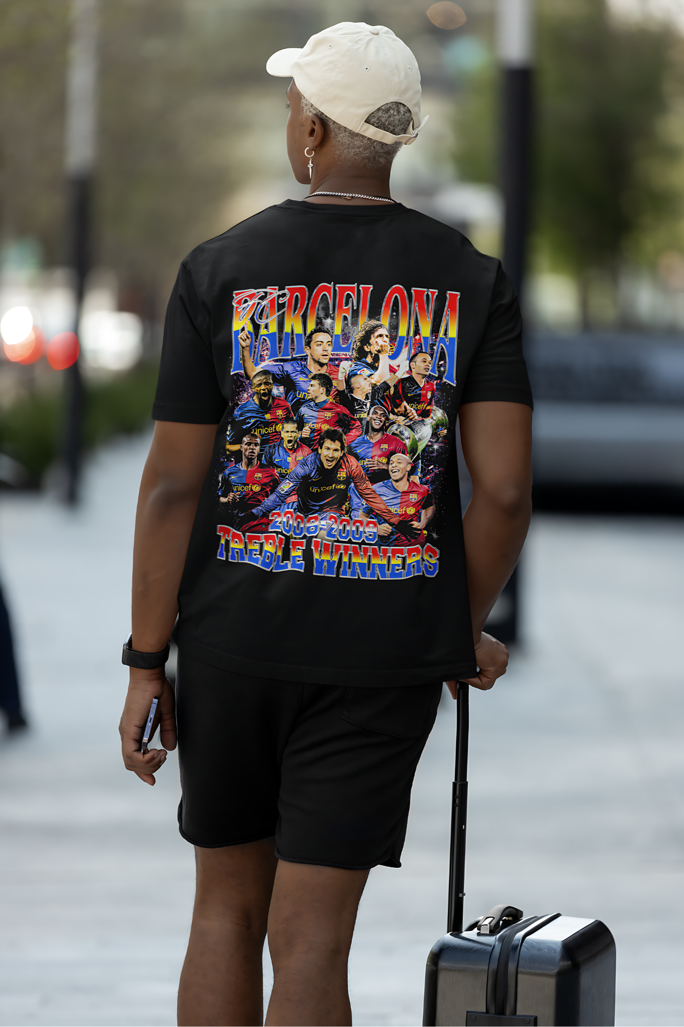 FC Barcelona  T-Shirt | Més Que Un Club T-Shirt | Barcelona Treble Winners T-Shirt | Premium Quality Fan Apparel | GOAT Football Fan Apparel | Made from 100% Cotton | Black T-Shirt
