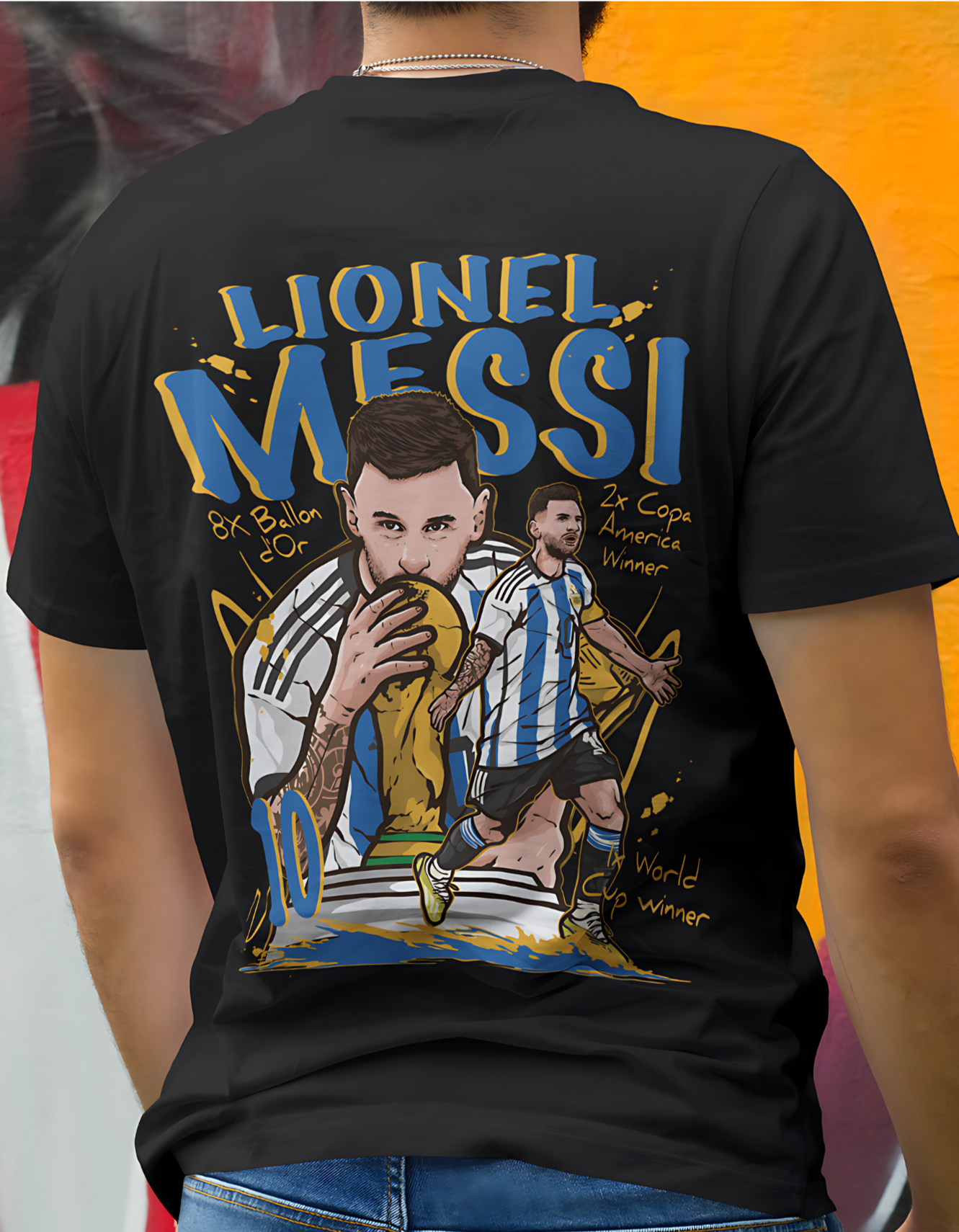 Lionel Messi T-Shirt | Messi La Pulga T-Shirt | Premium Quality Fan Apparel | GOAT Football Fan Apparel | Made from 100% Cotton | Black T-Shirt