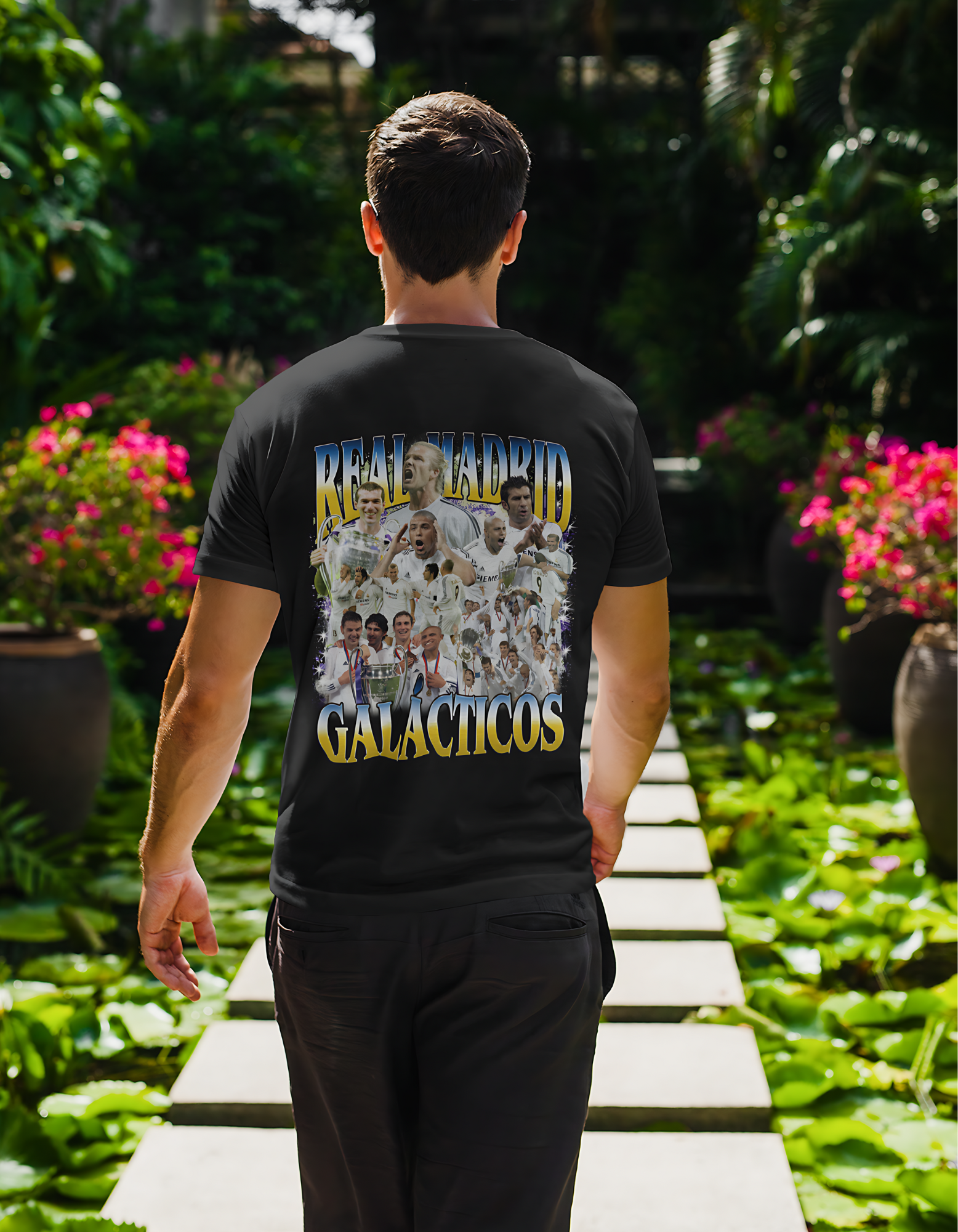 Real Madrid T-Shirt | Real Madrid Galácticos T-Shirt | Hala Madrid T-Shirt | Premium Quality Fan Apparel | GOAT Football Fan Apparel | Made from 100% Cotton | Black T-Shirt