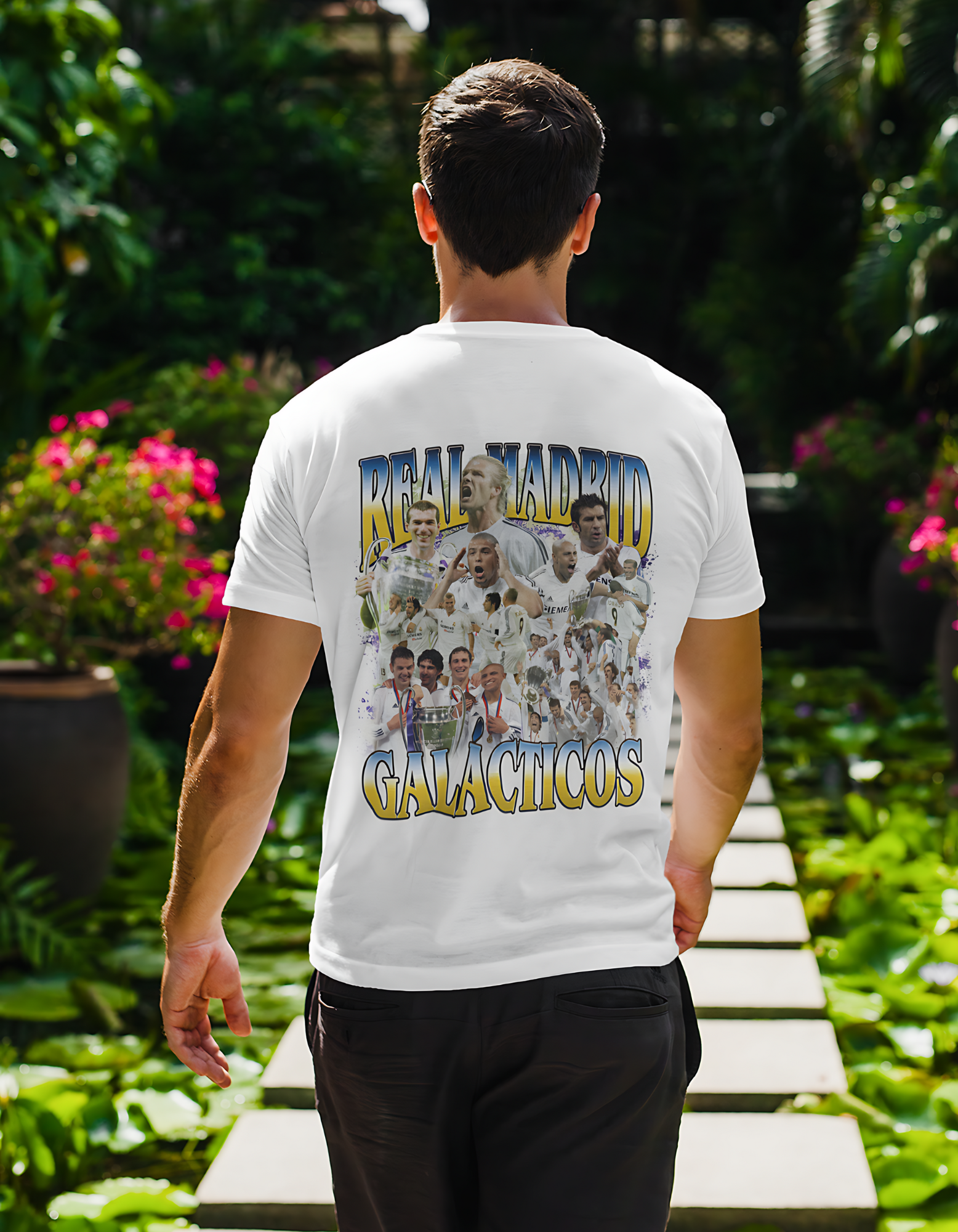 Real Madrid T-Shirt | Real Madrid Galácticos T-Shirt | Hala Madrid T-Shirt | Premium Quality Fan Apparel | GOAT Football Fan Apparel | Made from 100% Cotton | White T-Shirt